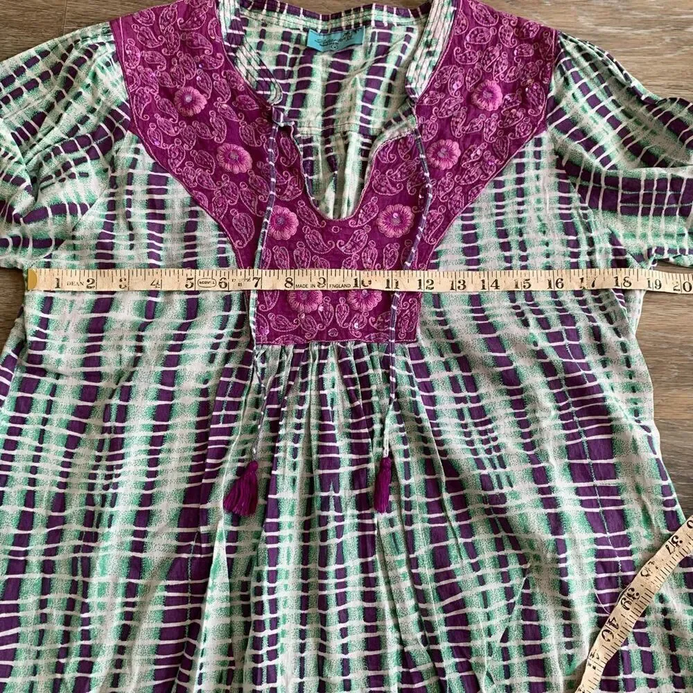 Letarte Handmade embellished tunic style top size medium